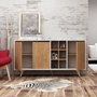 Hanah Home Consola Moderna Roble y Blanco 140x86 cm